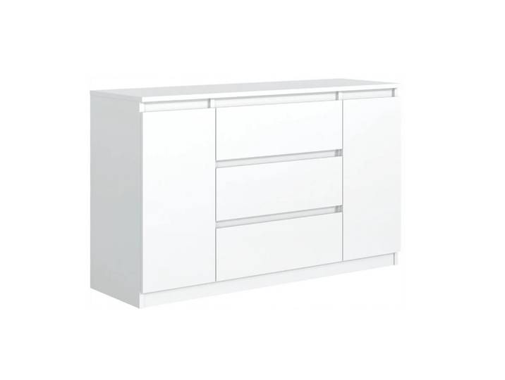 SIDEBOARD LUMINO 140/77/33 cm mit 3 Schubladen 2 Türen Weiß