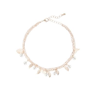 Fußkette mit Anhänger LASCANA, Damen, Gr. Metall, rosa (roségoldfarben), glänzend, Fußketten, mit Anhängern, Fußkettchen-Armband, Fußkettchen mit Anhänger