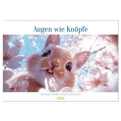 Augen wie Knöpfe (Wandkalender 2026 DIN A2 quer), CALVENDO Monatskalender
