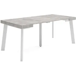 SKRAUT HOME Ausziehbarer Konsolentisch, 180x90x73cm, Für 8 Personen, Holzbeine, Moderner Stil, Zementgrau _ 271_7