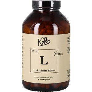 KoRo Aminosäuren L-Arginin Base, 365 Kapseln, aus L-Arginin Base, 318 g