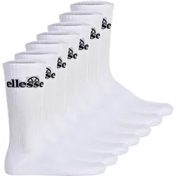 ELLESSE ellesse Unisex Sport-Socken, 7 Paar - Trego Sport Sock, Crew Socks, Tennis, Ripp-Bündchen, Logo, Größe 36-38 in Weiß Weiß
