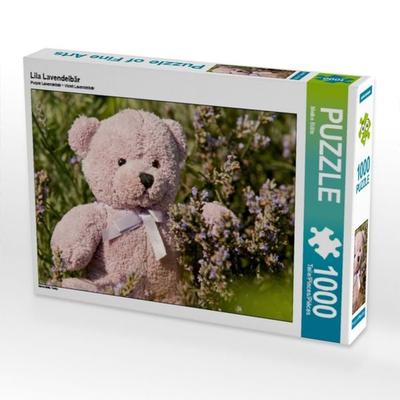CALVENDO Puzzle Lila Lavendelbär | 1000 Teile Lege-Größe 64x48cm Foto-Puzzle für glückliche Stunden