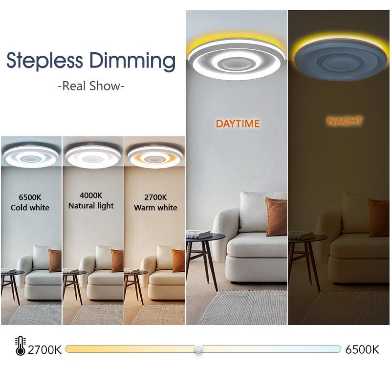 Selius Smart Music RGB Plafondlamp met LED-effect voor woonkamer, slaapkamer, keuken of home office
