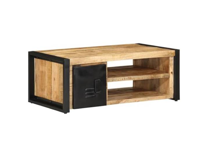 vidaXL Couchtisch 90x50x36 cm Raues Massivholz Mango