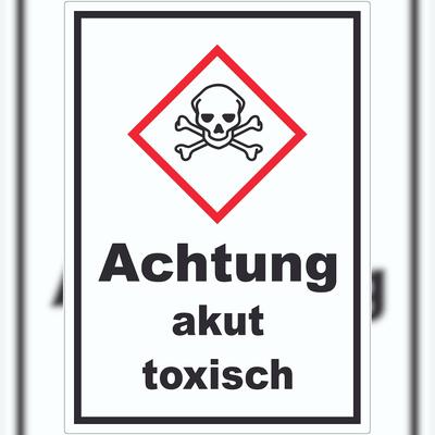 HB-Druck Aufkleber akut toxisch Toxizität Totenkopf A0 (841x1189mm)