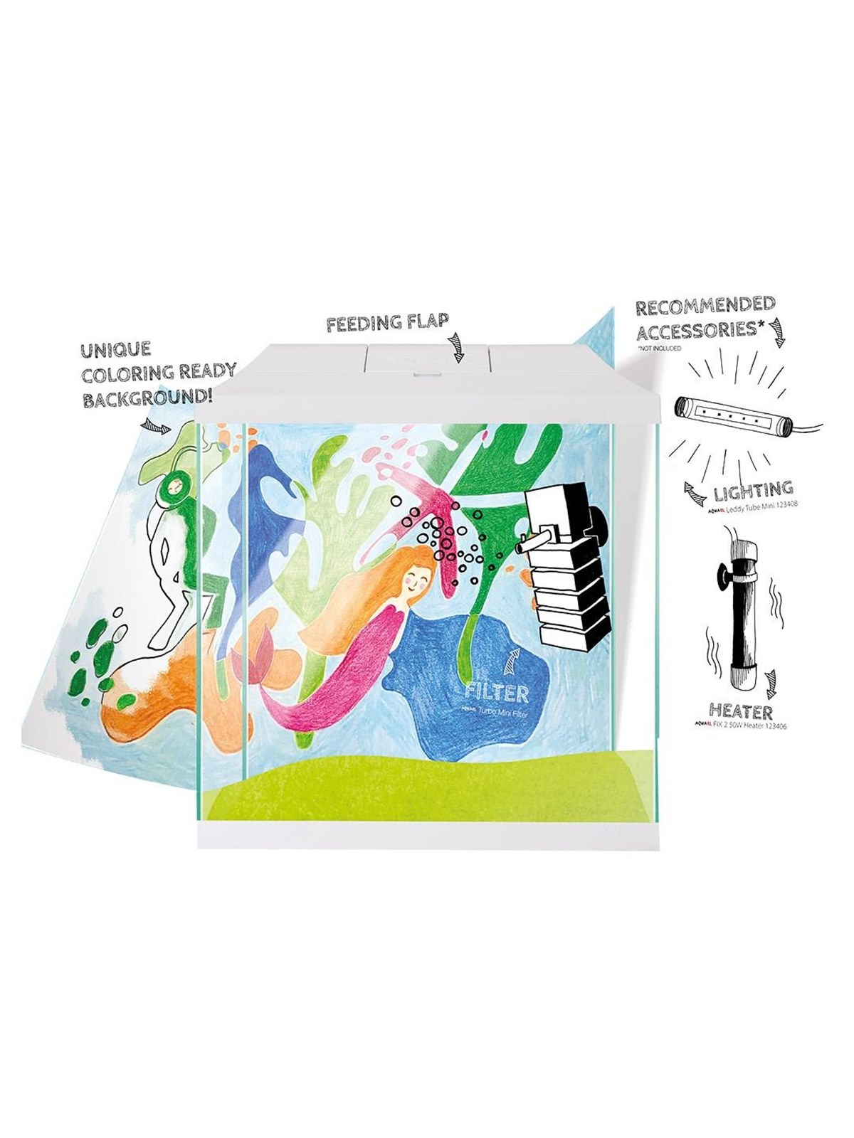 AQUAEL Aquarium Set Leddy Mini 35 White