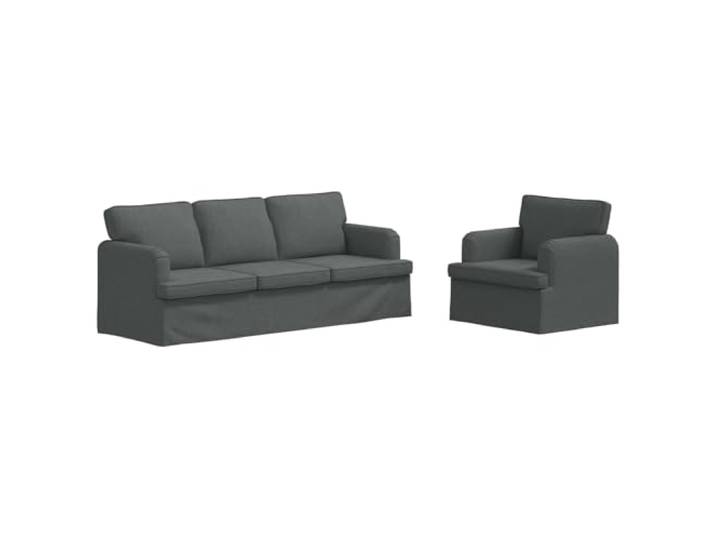 KUTYWEXFM Sofagarnitur 2-Teilig Modulares Ecksofa Stoff Dunkelgrau Vielseitige Couches für Wohnzimmer und Schlafzimmer mit abnehmbaren Bezügen, stabiler Metallkonstruktion und bequemem Sitz.