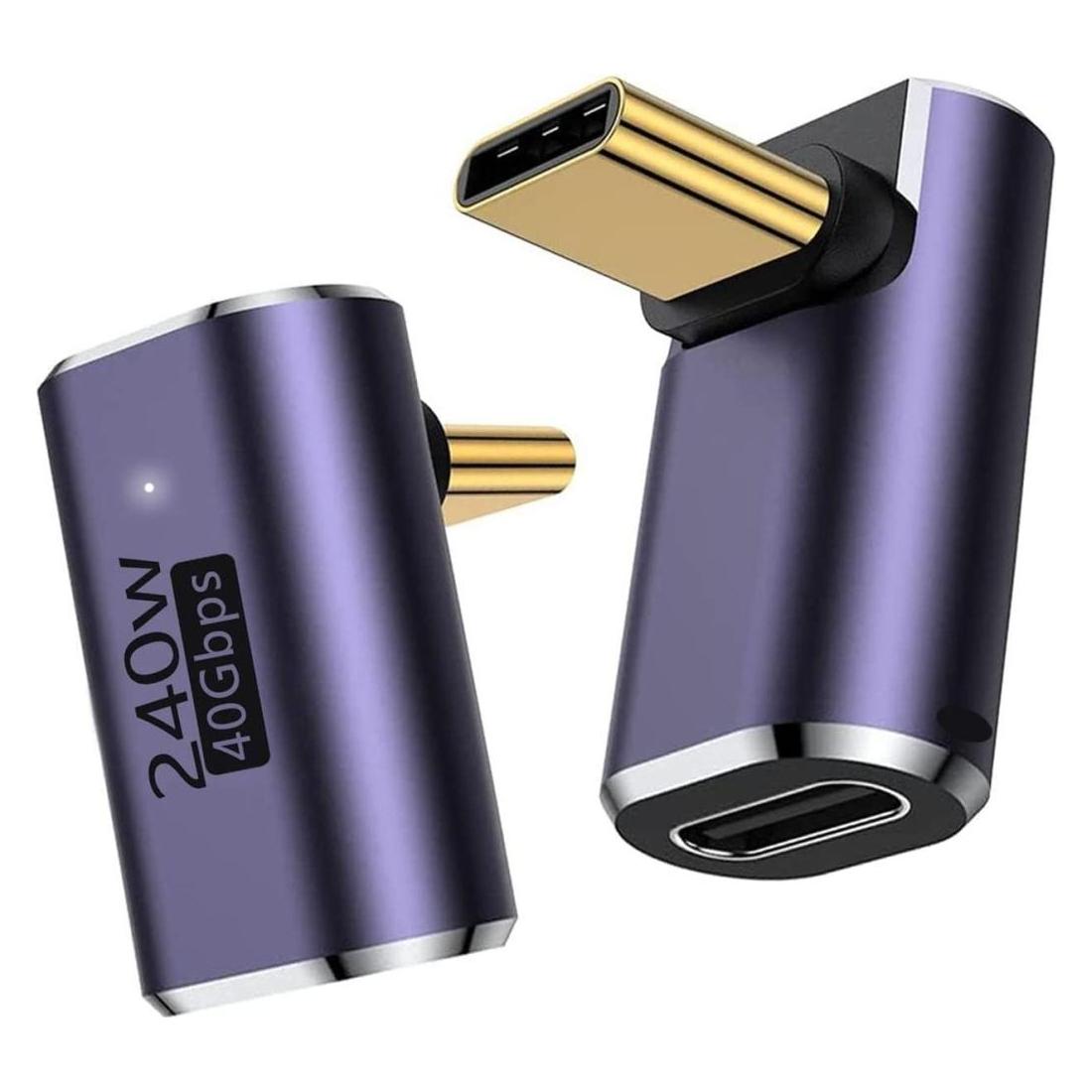 PowerGuard USB-C 90-degree Angle Adapter Up/Down USB4 40 Gbit/s 240W male/female (00033348)