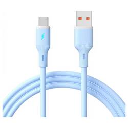 Akyga USB-Kabel USB 2.0 USB-A Stecker, USB-C® Stecker 1 m Blau mit LED AK-USB-63