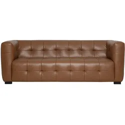 Designer Sofa CORTO in braunem Leder mit 3 Sitzen