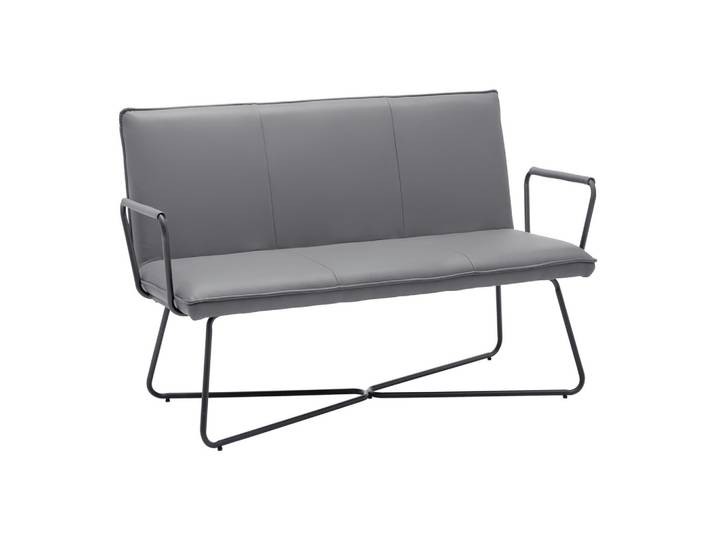 Sitzbank Bosco Grau Lederlook Gepolstert
