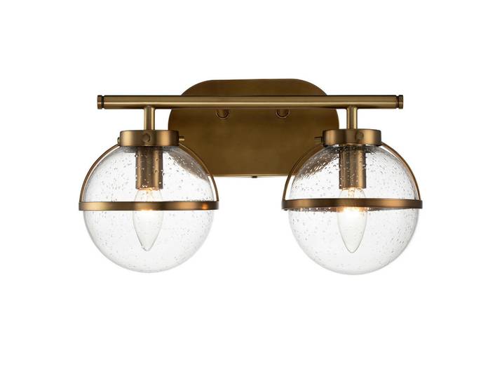 Elstead Lighting Badezimmer-Wandleuchte Elstead Hollis, Messingfarben, Metall, Glas, 38.1x23x19.3 cm, RoHS, Lampen & Leuchten, Innenbeleuchtung, Wandleuchten, Spiegelleuchten