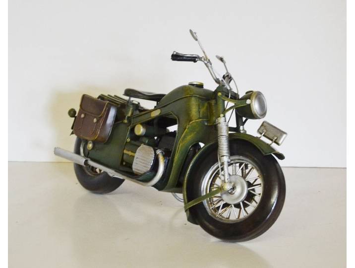 JS GartenDeko Modellmotorrad Blechmodell Modellmotorrad Oldtimer Marke BMW Militär Motorrad L 31 cm