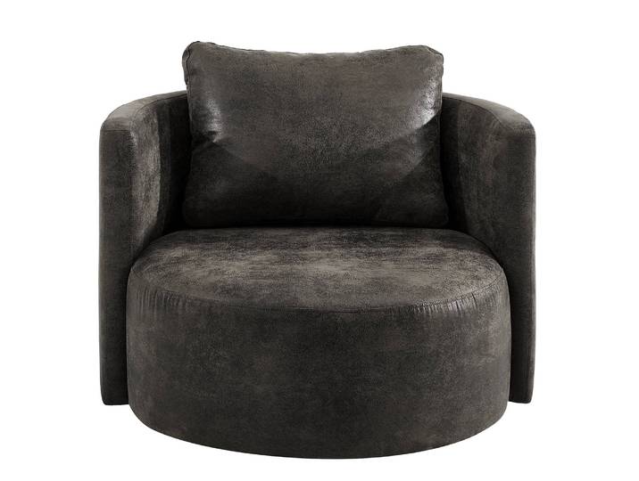 Fauteuil XXL Timboan Marron/Anthracite Microfibre Goda 95 x 77 x 95cm