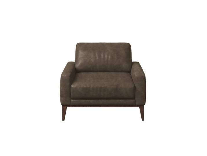 Fauteuil en cuir naturel marron