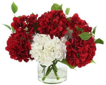 Creative Labs Hydrangeas in Glass Vase