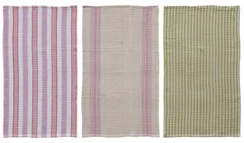 Storied Home "Cotton Waffle Weave Tea Towel with Stripes - 28.0""L x 18.0""W x 0.25""H"