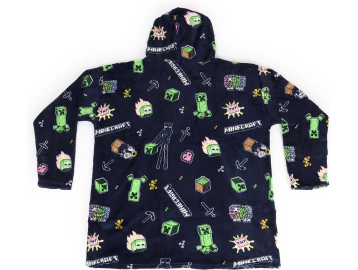 Wohndecke Minecraft Dark Doodles , schwarz, B:60cm L:81cm, Polyester, Wohndecken, Wohndecke