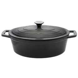 Bräter oval 33 cm Gusseisen, grau