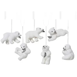 Christmas Decorations 1 Christbaumschmuck Kunststoff 8,5cm Eisbär Figur sortiert Bruchfest Weihnachtsbaum Anhänger Weihnachten Weihnachtsbaumschmuck Bär Weiß