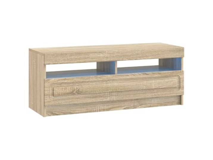 KTHLBRH TV-Schrank mit LED, Sonoma-Eiche, modernes Design Türscharnier um 90° drehbar, Montage erforderlich, Montage erforderlich, Montage erforderlich, 17,7 kg