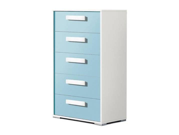 Commode - IMPERIAL RELAX - Symphonier - 5 tiroirs - Blanc / Caraïbe