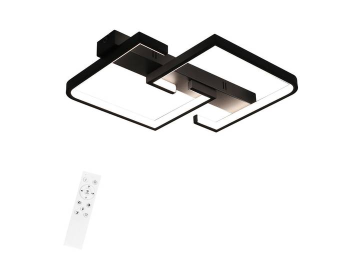 Nettlife Led-Deckenleuchte Carsten 61/47/6 cm, Schwarz, Metall, LED integrated, 47x6x61 cm, Lampen & Leuchten, LED Beleuchtung, LED-Deckenleuchten