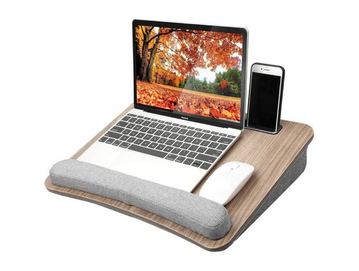 Laptop Desk 16 5x11 8  Bureau Portable Avec Coussin Bande Antidérapante Et Rangement Pour Étudiants Et Télétravail