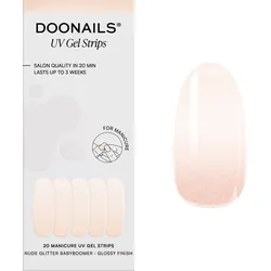 DOONAILS UV Gel Strips Nude Glitter Babyboomer - weiß|rosa