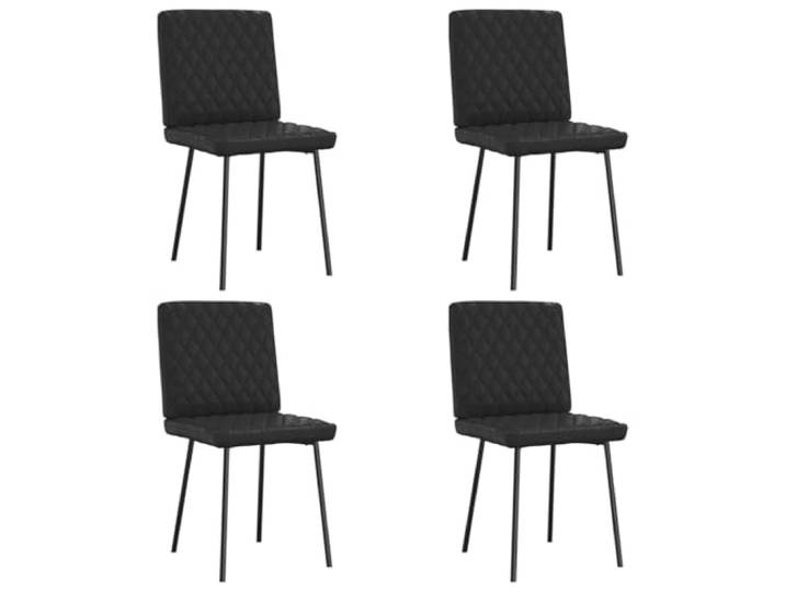 4er Set Esszimmerstuehle Schwarz Kunstleder mit Metall und Holz Gestell Kunstleder pflegeleicht, Schaumstoffpolsterung, robustes Metall-Holz-Gestell, vielseitig nutzbar