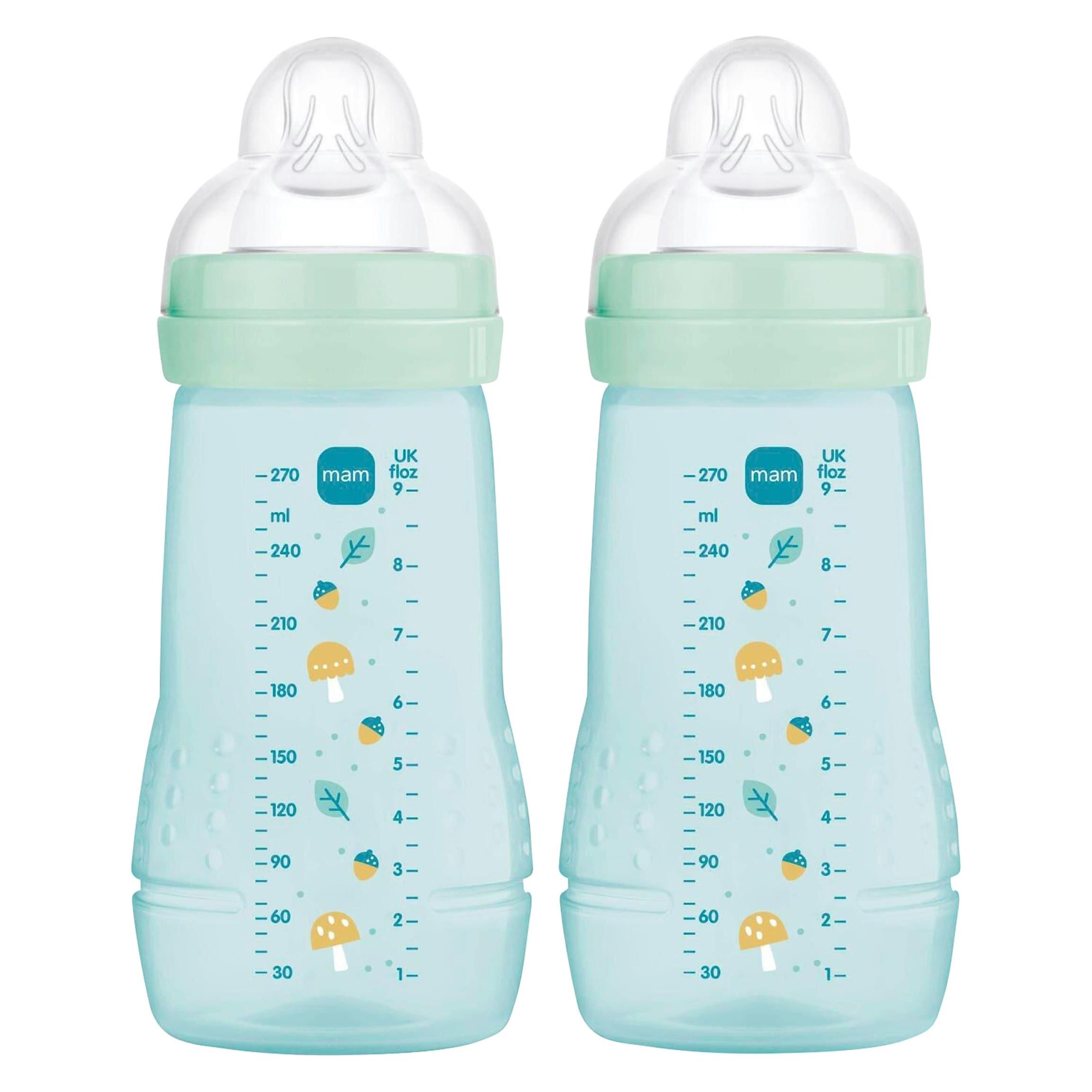 MAM 2er-Pack Babyflaschen Easy Active, Weithals, 270 ml, ab 0 Monaten (270 ml) (8341320-4042894718025)