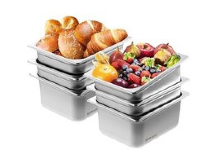 VEVOR Bac Gastronorme GN 1/2 Lot de 6, Récipient Inox pour Bain-marie 0,8 mm d'Épaisseur, Bac Inox Alimentaire 14,8 cm Profondeur, pour Fours à Convection, Réfrigérateurs, Stockage, Restauration