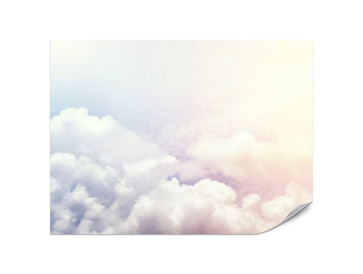FOTOTAPETE für Schlafzimmer Blau Rosa Himmel Wolken 200x140