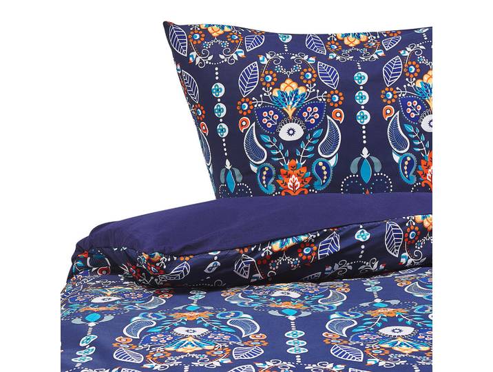 Beliani Bettwäsche SET Madrona 155x220 cm, Blau, 155x220 cm, Heimtextilien, Bettwäsche & Leintücher, Bettwäsche