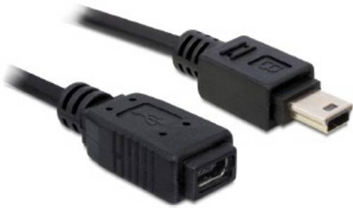 Delock USB-Kabel USB-Mini-B Stecker, USB-Mini-B Buchse 1.00m Schwarz 82667