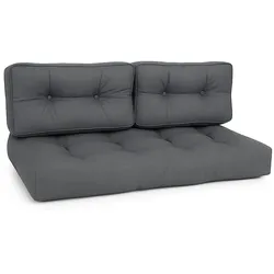 PALETTENKISSEN ECO Style Sitz 120x80x15cm Graphitgrau + Rücken (2tlg)