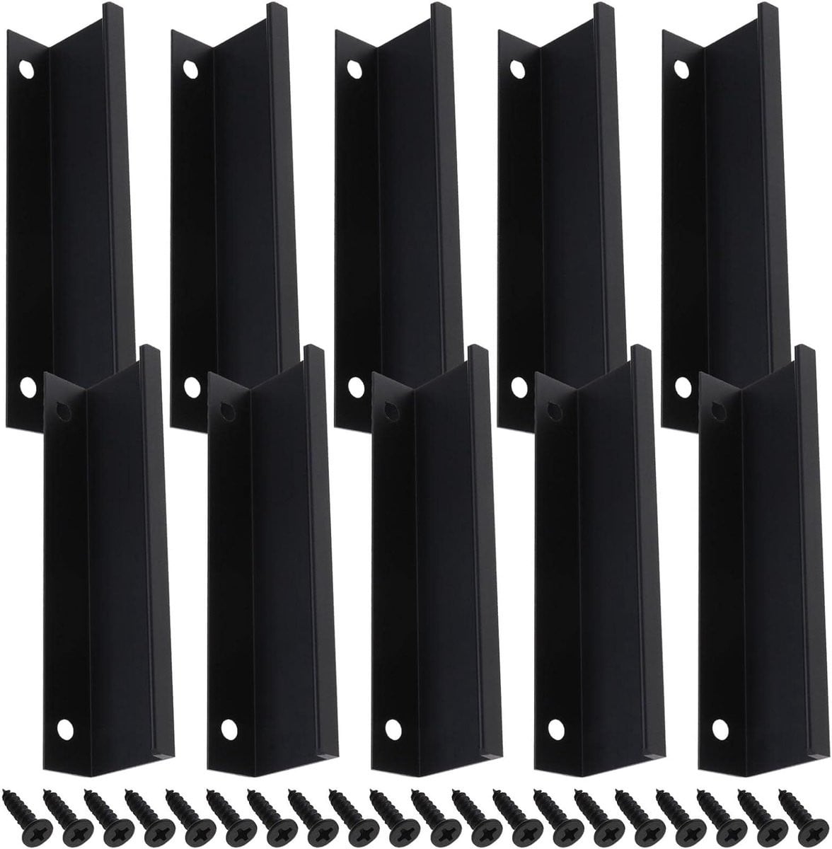 Allecto Set van 10 Aluminium Vingergrepen - Zwart - 120 mm