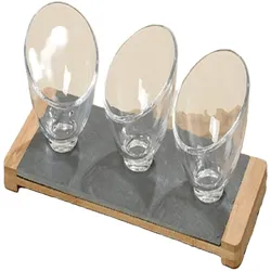 Servierschalen Set 4tlg Glas Servierplatte klar H.8,5 cm