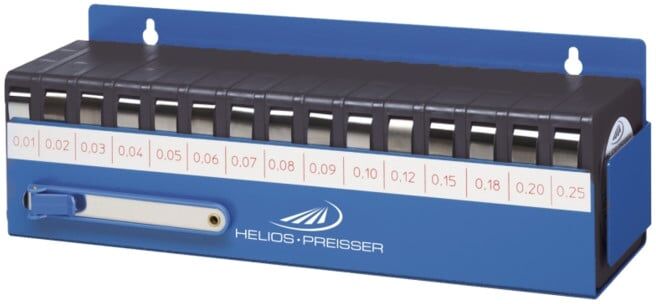 Helios Preisser INOX Jeu de 15 bandes de jauge d'épaisseur INOX dans support 0,01-0,25mm ; Helios-Preisser (612180)