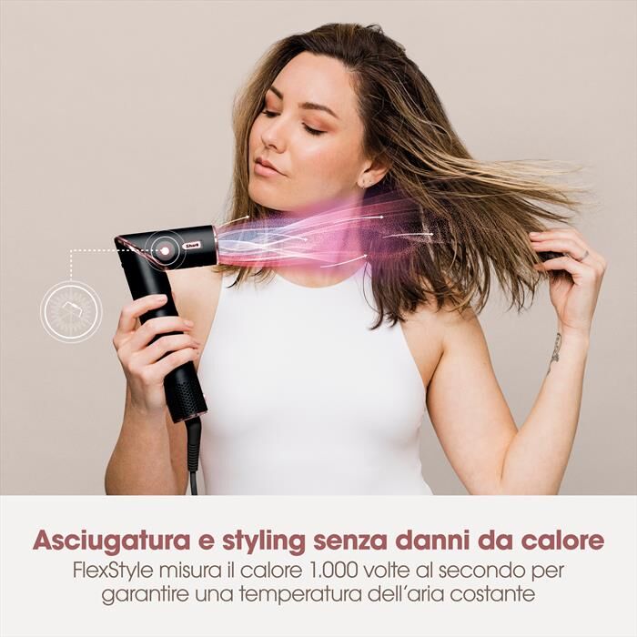 SHARK Styler E Asciugacapelli Flexstyle 3 In 1 Hd424eu-nero/oro Rosa