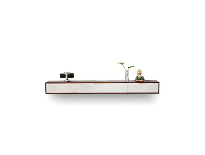 tv schrank Wandmontierte Medienkonsole mit Schubladen aus Massivholz Schwimmender TV-Ständer, hängendes TV-Regal for das Heimbüro