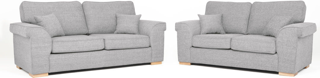 Wade Logan 2 Piece Standard Living Room Set Silver 2