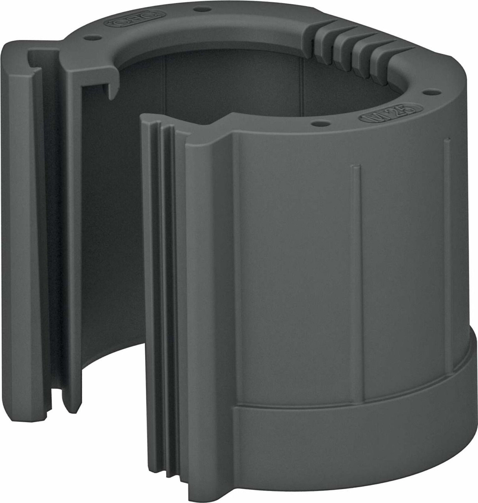 OBO 129 TB M20 SW deelbare buisfitting metrisch M20, PE, zwart