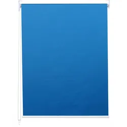 Rollo MCW-D52, Fensterrollo Seitenzugrollo Jalousie, Sonnenschutz Verdunkelung blickdicht 80x230cm ~ blau