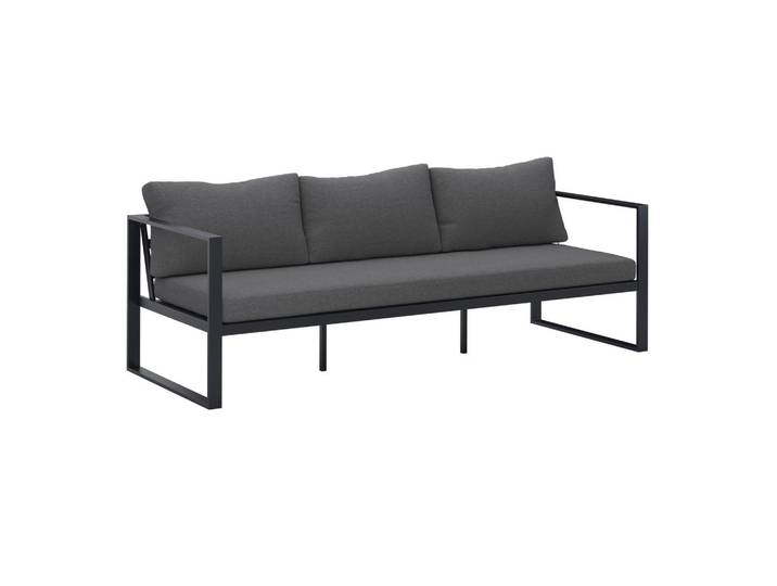 Ambia Garden Loungesofa, Anthrazit, Metall, Textil, 198x63x76 cm, Gartenmöbel, Loungemöbel, Outdoor-Sofas