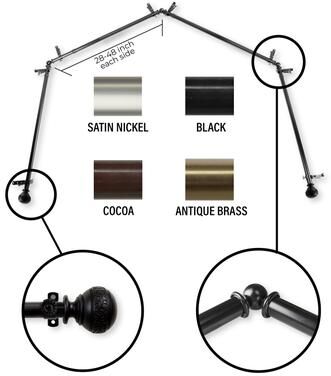 InStyleDesign Nadine 4-Sided Bay Window Curtain Rod