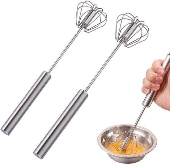 Benza Ibenzoa Halfautomatische keukenmixer garde van roestvrij staal, 2-delig, zilverwit