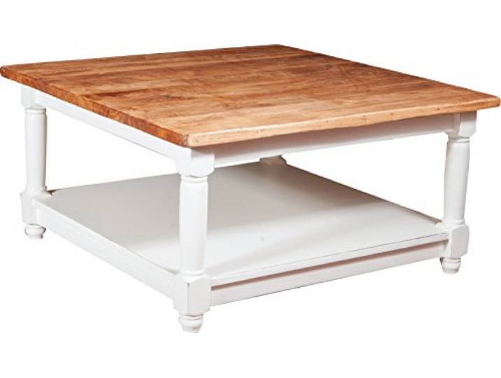 Biscottini Houchtisch holz massiv 90x90x45 cm Made in Italy Couchtisch landhaus Holztisch wohnzimmer Couchtisch vintage Couchtisch rustikal