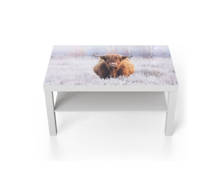 DEQORI Couchtisch 'Frostiger Hochlandblick', Glas Beistelltisch Glastisch modern
